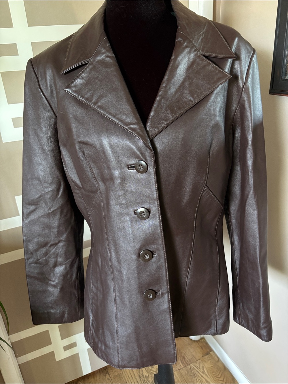 Vintage Wilson’s Leather Dark Brown Blazer Women’s Size L LIKE NEW